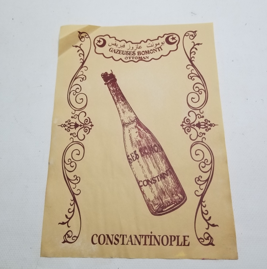 OSMANLI DÖNEMİ ÇOK NADİR BOMONTİ GAZOZ REKLAMI AFİŞİ