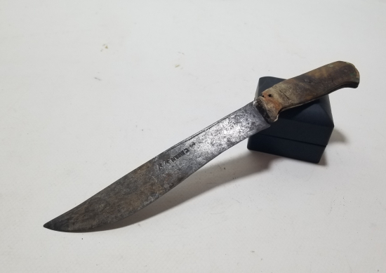 ÜZERİ USTA DAMGALI VE BOYNUZ SAPLI NADİR BALKAN KUŞAK KAMASI