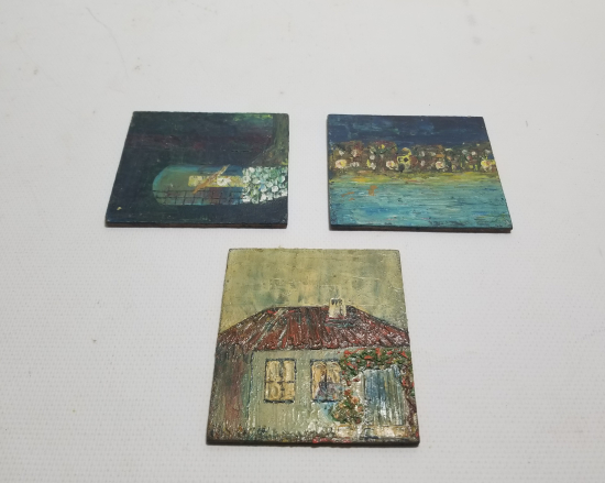 EL YAPIMI ÜÇ ADET DEKORATİF RESİM