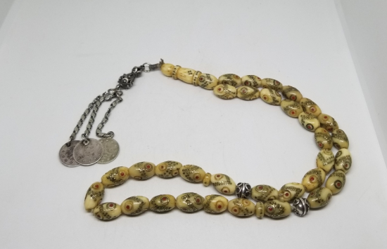 ÜZERİ İŞLEMELİ ÖZEL YAPIM OSMANLI KEMİK TESPİH