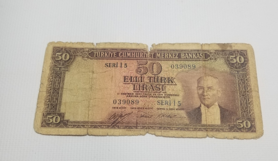 5. EMİSYON KOLEKSİYONLUK KAĞIT 50 LİRA