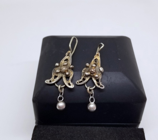 KABARTMA İŞÇİLİKLİ OSMANLI DÖNEMİ GÜMÜŞ KÜPE