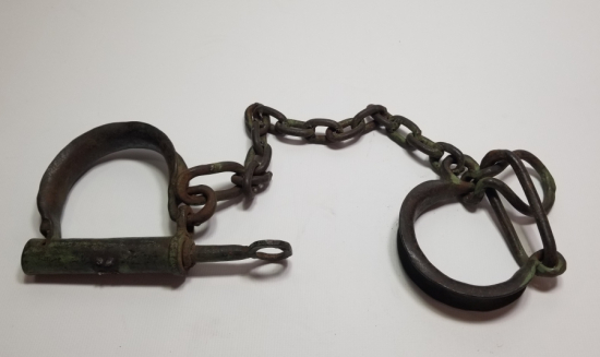 ORİJİNAL ANAHTARIYLA EL YAPIMI OSMANLI DÖNEMİ MAHKUM PRANGASI