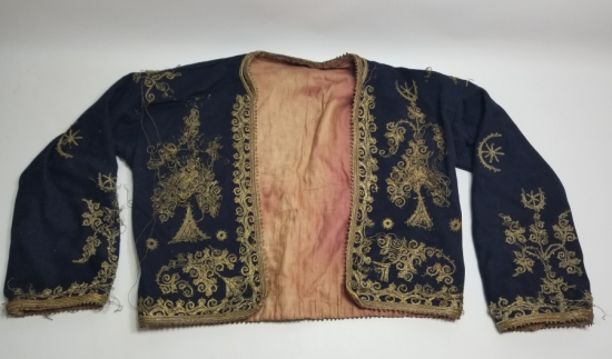 ÜZERİ AY YILDIZ FİGÜRLÜ OSMANLI DÖNEMİ ÇUHA DAMAT CEPKENİ