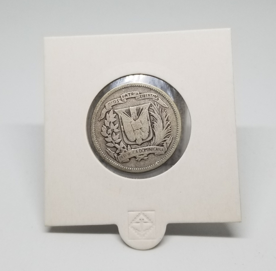 1947 YILI DOMİNİK CUMHURİYETİ GÜMÜŞ 25 CENTAVOS