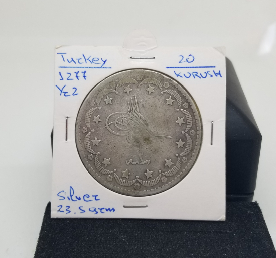 SULTAN ABDÜLAZİZ HAN DÖNEMİ KOLEKSİYONLUK GÜMÜŞ 20 KURUŞ