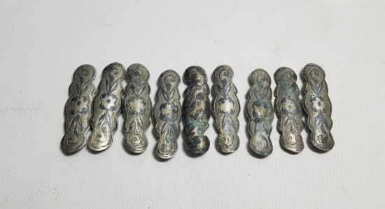 ÜZERİ SAVATLI OSMANLI DÖNEMİ GÜMÜŞ KEMER PARÇALARI