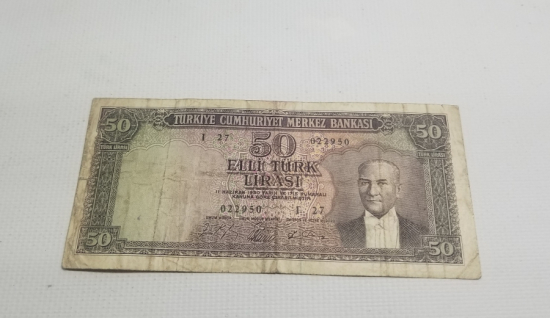 5. EMİSYON KAĞIT 50 LİRA