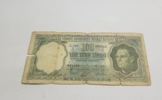 5. EMİSYON KAĞIT 100 LİRA