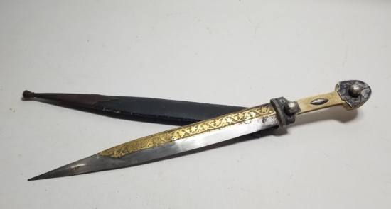 ÜZERİ ALTIN ÇAKMA İŞÇİLİKLİ OSMANLI DÖNEMİ ÇERKES KAMASI