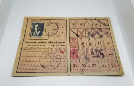 2. DÜNYA SAVAŞI DÖNEMİ NADİR EKMEK KARNESİ