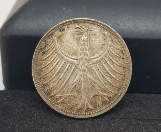 KOLEKSİYONLUK 1951 TARİHLİ GÜMÜŞ ALMANYA 5 MARK