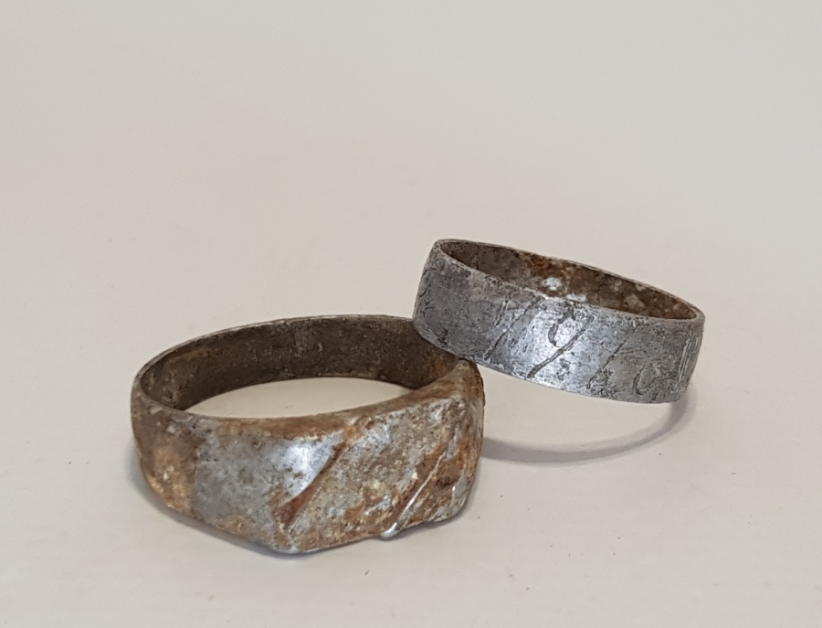 1. DÜNYA SAVAŞI BİRİ 1916 TARİHLİ İKİ ADET ASKER YÜZÜĞÜ 