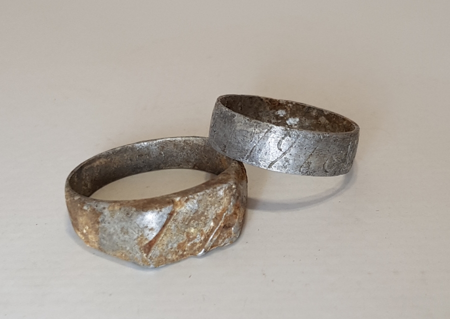 1. DÜNYA SAVAŞI BİRİ 1916 TARİHLİ İKİ ADET ASKER YÜZÜĞÜ 