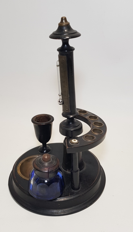 1880's NADİR FORMDA TERMOMETRELİ HOKKA TAKIMI & KALEMLİK