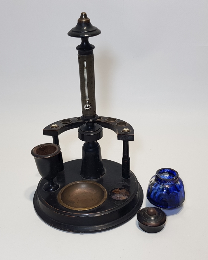 1880's NADİR FORMDA TERMOMETRELİ HOKKA TAKIMI & KALEMLİK