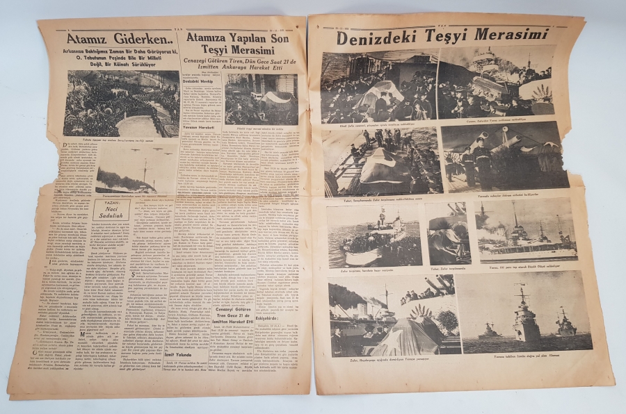 ATATÜRK'ÜN VEFATI KONULU 20 KASIM 1938 TARİHLİ TAN GAZETESİ