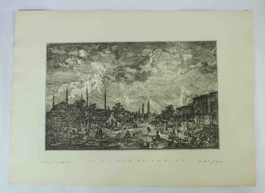 CONSTANTINOPLE İMZALI GRAVÜR 