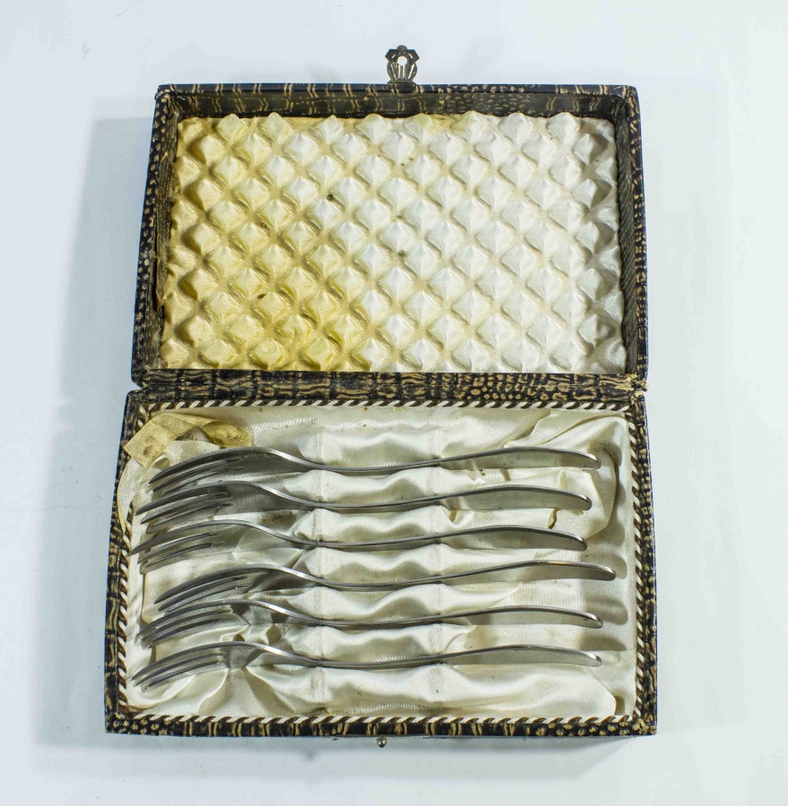 KUTUSUNDA GÜMÜŞ KAPLAMA ÇATAL SETİ