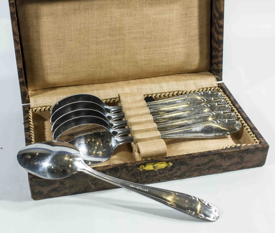 KUTUSUNDA GÜMÜŞ KAPLAMA KAŞIK SETİ