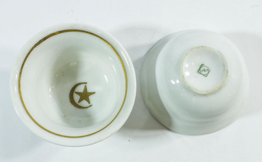 OSMANLI DÖNEMİ AY YILDIZLI BİR ÇİFT ZARF FİNCANI