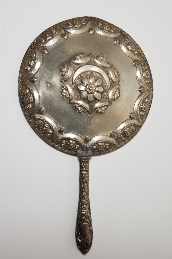 OSMANLI DÖNEMİ AY YILDIZLI GÜMÜŞ EL AYNASI