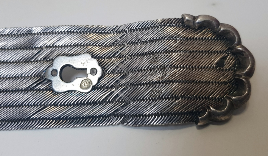 OSMANLI DÖNEMİ, TRABZON İŞİ HASIR ÖRME TUĞRALI GÜMÜŞ GELİN KEMERİ 