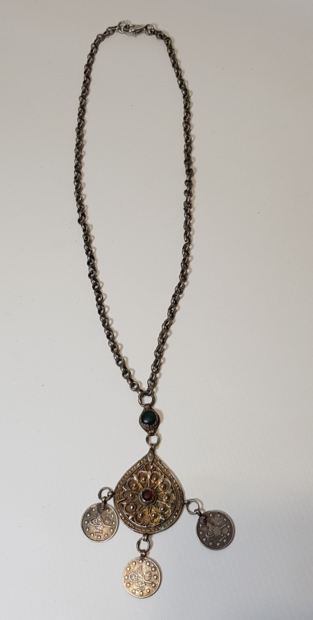 OSMANLI DÖNEMİ TUĞRALI GÜMÜŞ  KOLYE