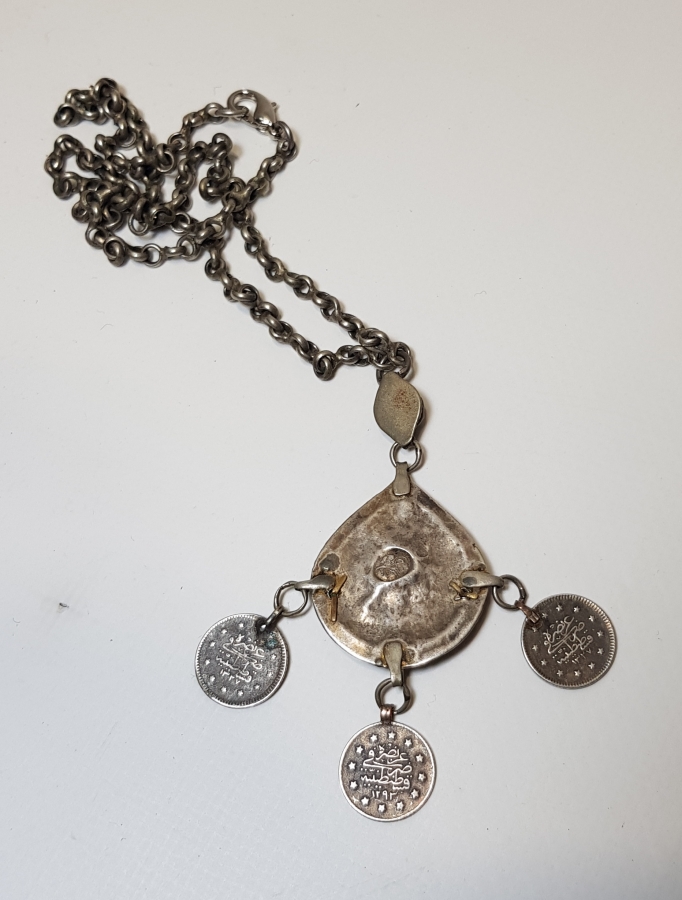 OSMANLI DÖNEMİ TUĞRALI GÜMÜŞ  KOLYE