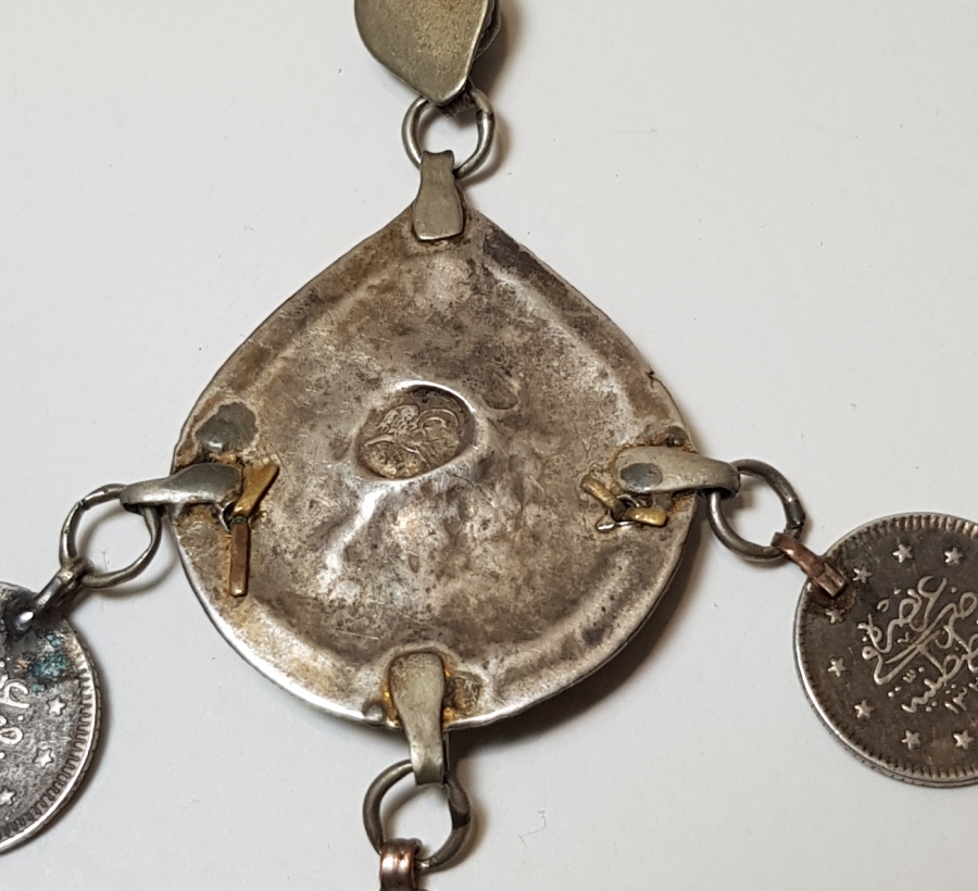 OSMANLI DÖNEMİ TUĞRALI GÜMÜŞ  KOLYE