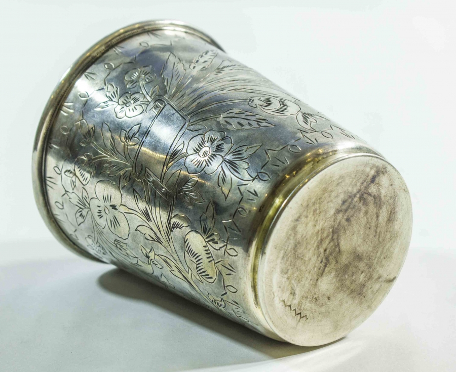 OSMANLI TUĞRALI VE SAH DAMGALI GÜMÜŞ BARDAK