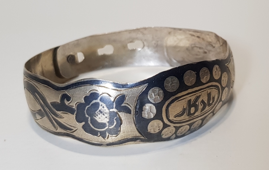 OSMANLICA YADİGAR YAZILI GÜMÜŞ BİLEZİK