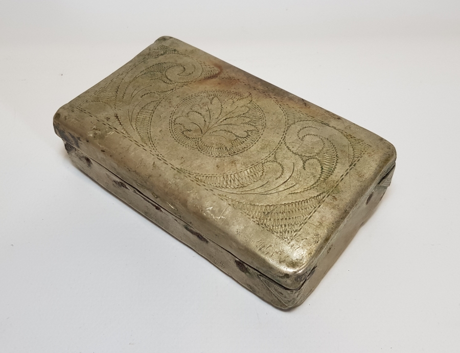 1915 TARİHLİ OSMANLICA YAZILI ALPAKA TÜTÜN TABAKASI