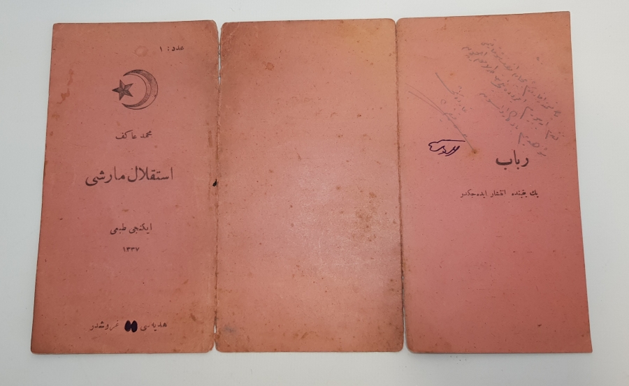 1921 OSMANLICA İSTİKLAL MARŞI BROŞÜRÜ - ÇOK NADİR 