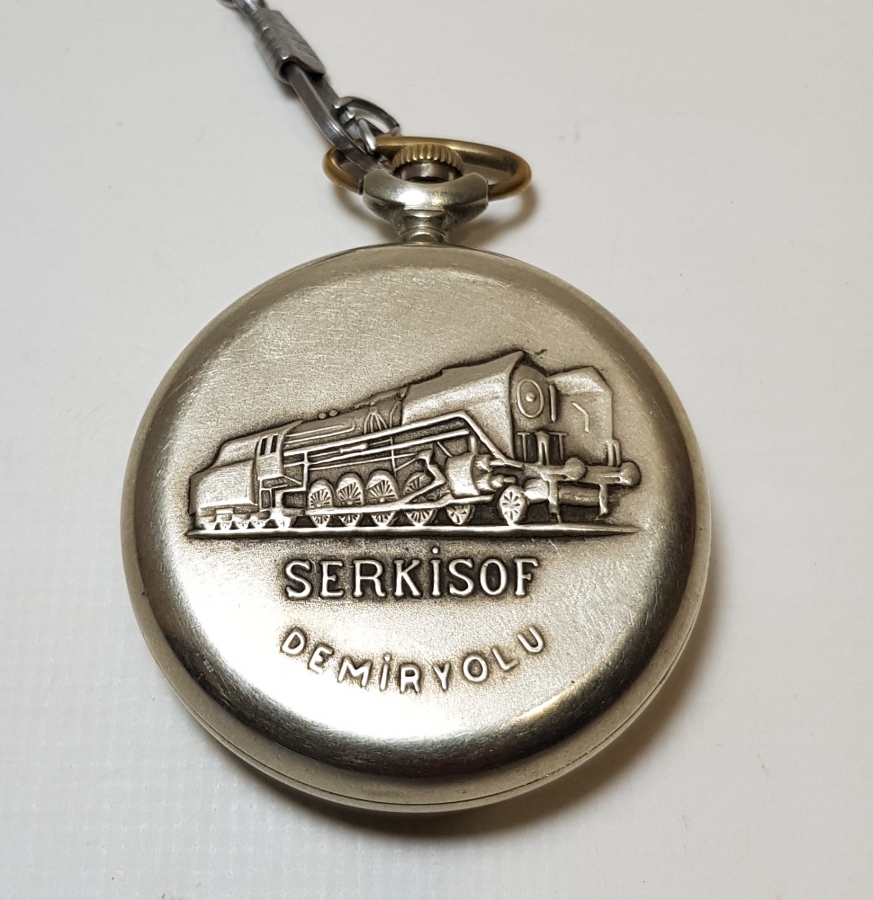 ÇİL KONDÜSYONDA KURMALI SERKİSOF DEMİRYOLU CEP SAATİ