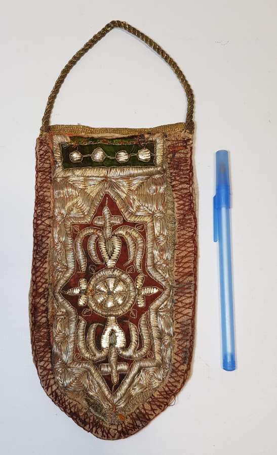 OSMANLI DÖNEMİ SIRMA İŞÇİLİKLİ BÜYÜK BOY KESE