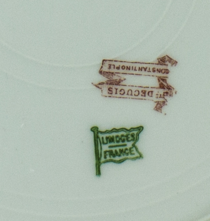 OSMANLI DÖNEMİ LIMOGES CONSTANTİNOPLE DAMGALI PORSELEN TABAK