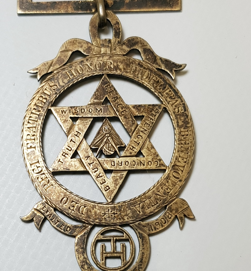 1908 TARİHLİ GÜMÜŞ MASON MADALYASI