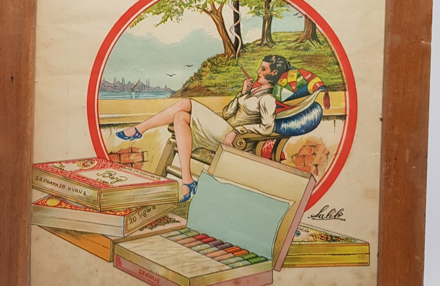 TÜRK TÜTÜNÜ DÜNYANIN EN NEFİS TÜTÜNÜDÜR YAZILI NADİR REKLAM AFİŞİ