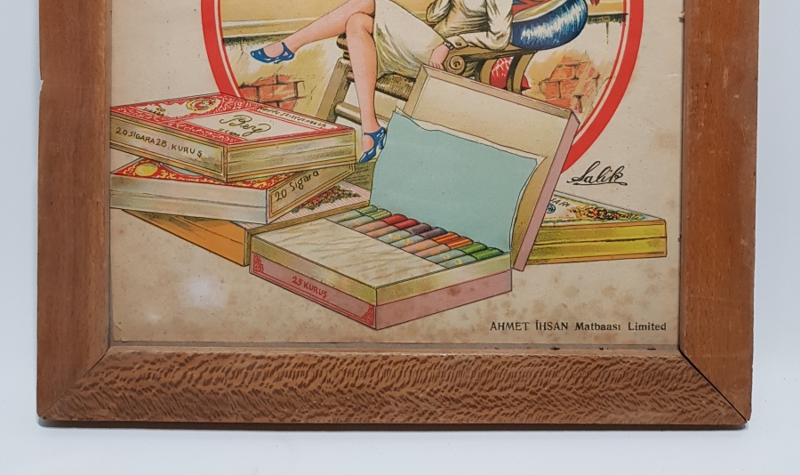 TÜRK TÜTÜNÜ DÜNYANIN EN NEFİS TÜTÜNÜDÜR YAZILI NADİR REKLAM AFİŞİ