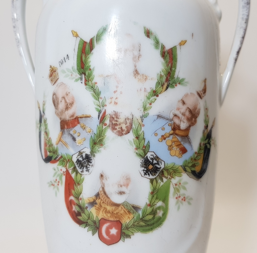 1. DÜNYA SAVAŞI DÖRTLÜ İTTİFAK PORSELEN VAZO