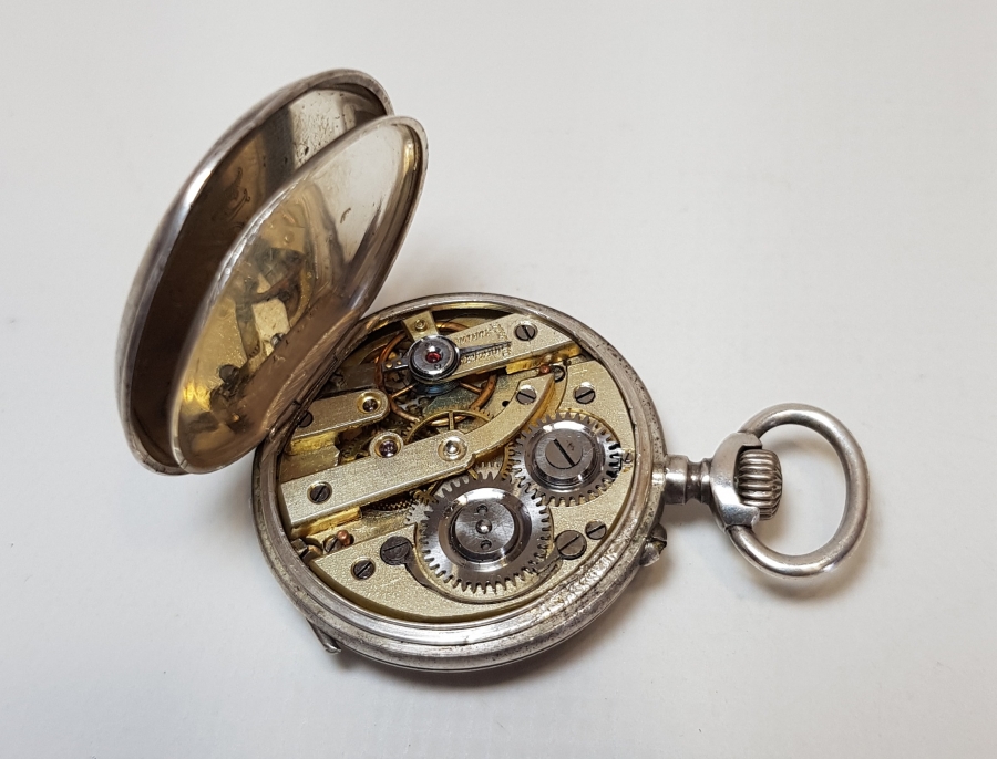 1895 TARİHLİ VE İNSİYALLİ GÜMÜŞ CEP SAATİ