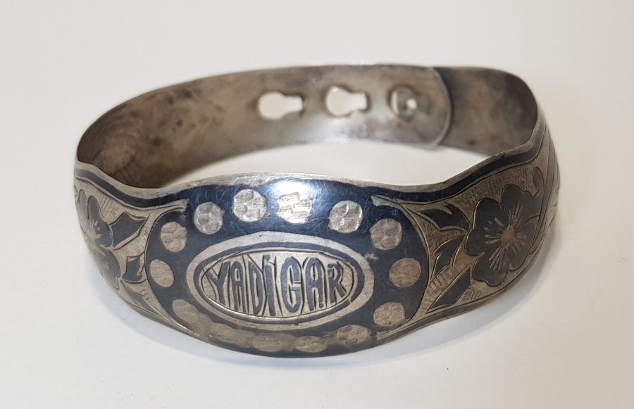 YADİGAR YAZILI SAVATLI GÜMÜŞ BİLEZİK