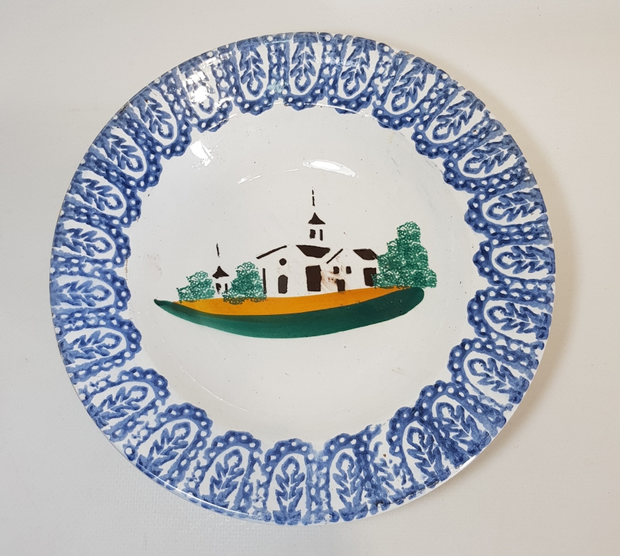 OSMANLI DÖNEMİ EL BOYAMA PORSELEN TABAK