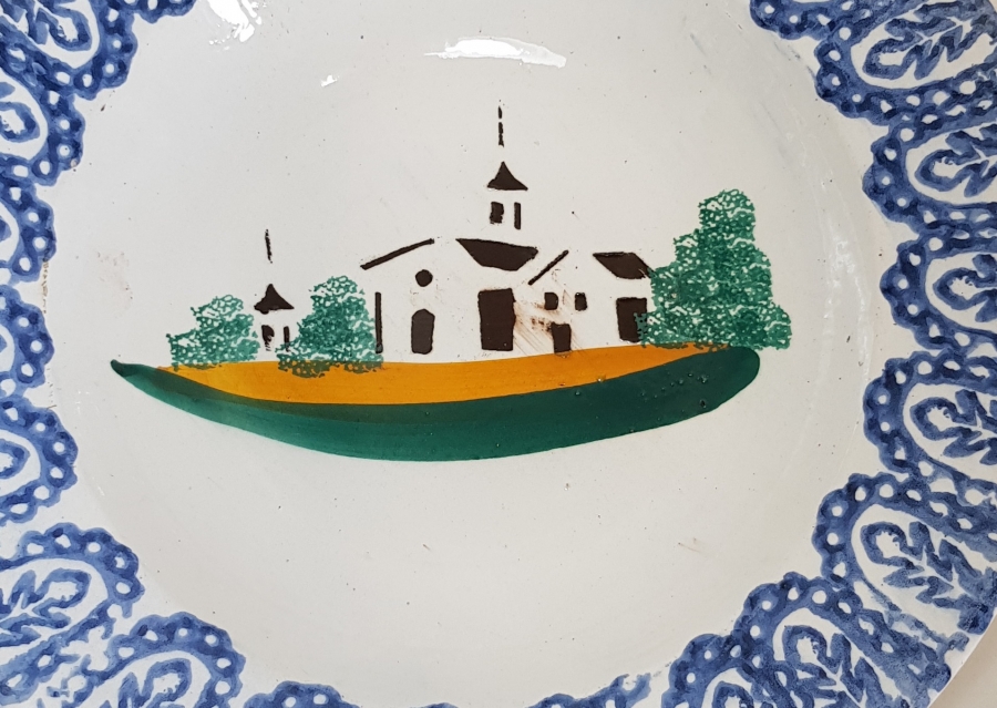 OSMANLI DÖNEMİ EL BOYAMA PORSELEN TABAK