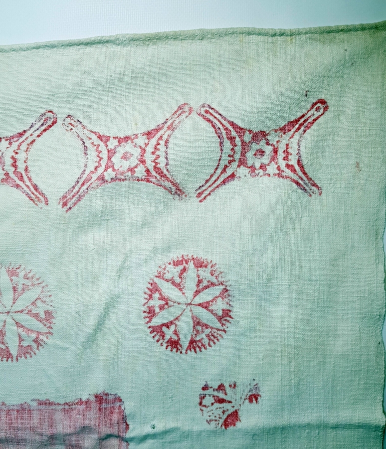 OSMANLI DÖNEMİ BASKI KÖK BOYA İŞLEMELİ SECCADE