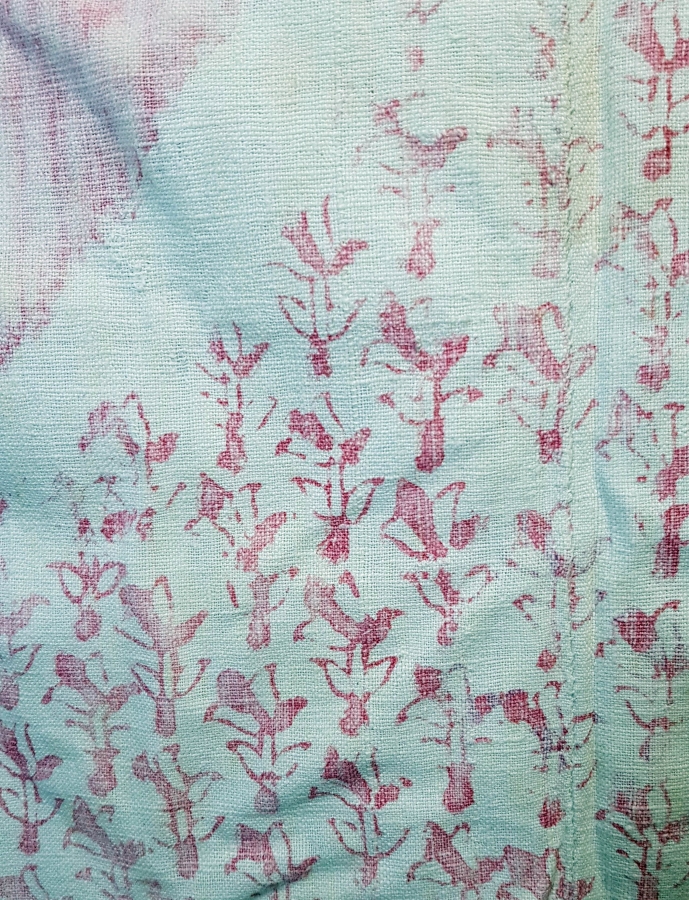 OSMANLI DÖNEMİ BASKI KÖK BOYA İŞLEMELİ SECCADE