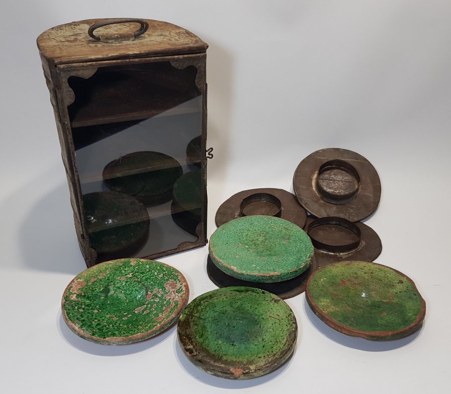 KUTUSUNDA OSMANLI DÖNEMİ ÇANAKKALE SERAMİK MACUNLUK SETİ - ÇOK NADİR 