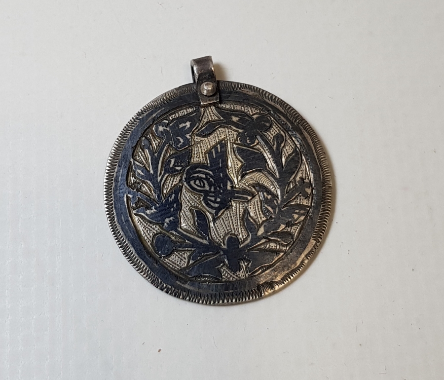 OSMANLI DÖNEMİ TUĞRA MOTİFLİ SAVATLI GÜMÜŞ KOLYE UCU