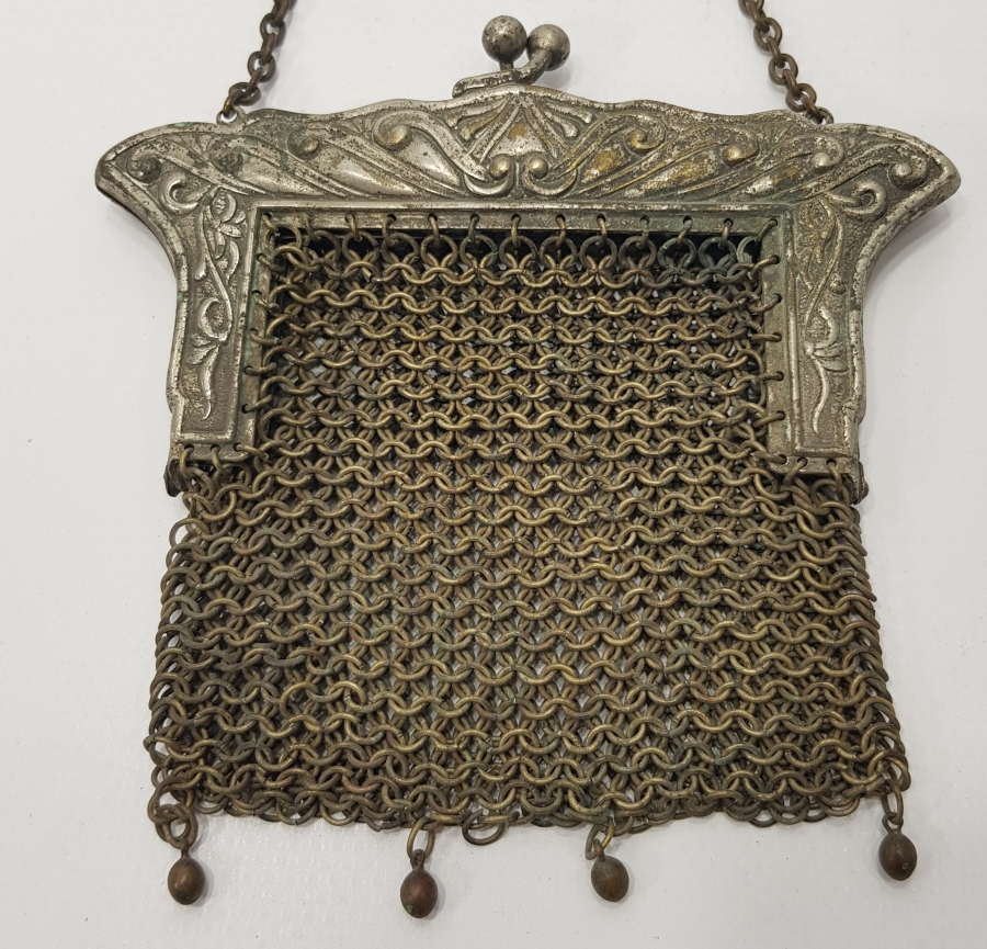 1900'LERDEN GÜMÜŞ KAPLAMA FRANSIZ GECE ÇANTASI